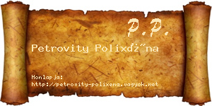 Petrovity Polixéna névjegykártya
